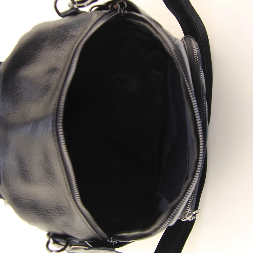 

HNB 2021 Fashionable Black Soft Polyurethane Leather Versatile Women's Backpack 2001 Q58338