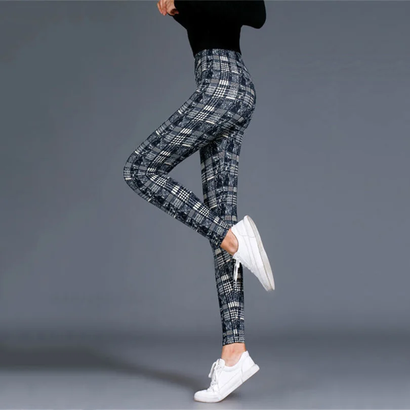 

Women Sexy Plaid Leggings Pants Push Up Leggings Fashion Fitness Leggins Gym Sporting Plus Size High Waist Trousers