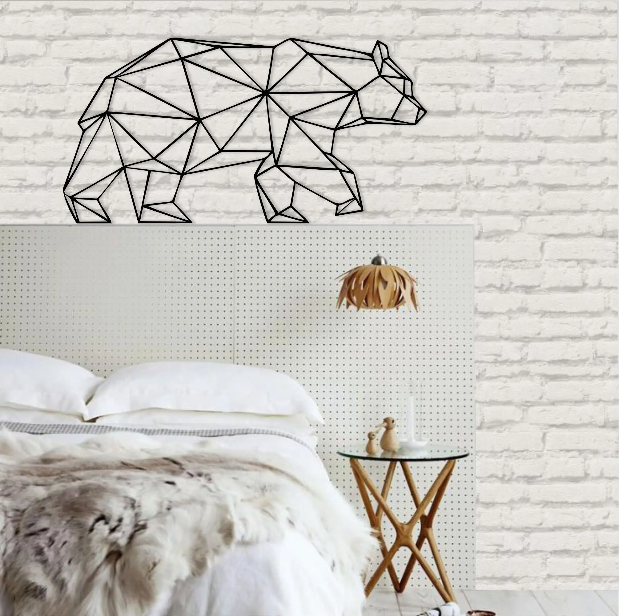 

Metal Wall Art, Geometric Metal Bear Silhouette, Metal Wall Decor, Home Decoration, Bedroom Decor, Metal Sign