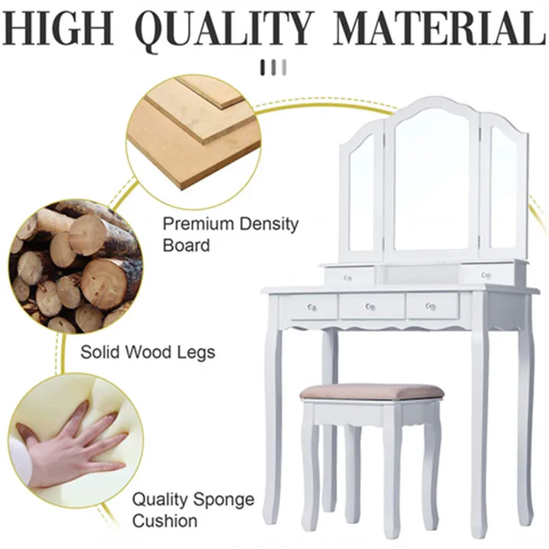 Набор для туалетного столика с мягкой скамейкой туалетный столик макияжа