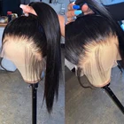Бразильский 180% длинный прямой парик 13x 4 парик из человеческих волос на сетке спереди для женщин черные выщипанные Детские волосы Remy отбеленные узлы Slove Hair