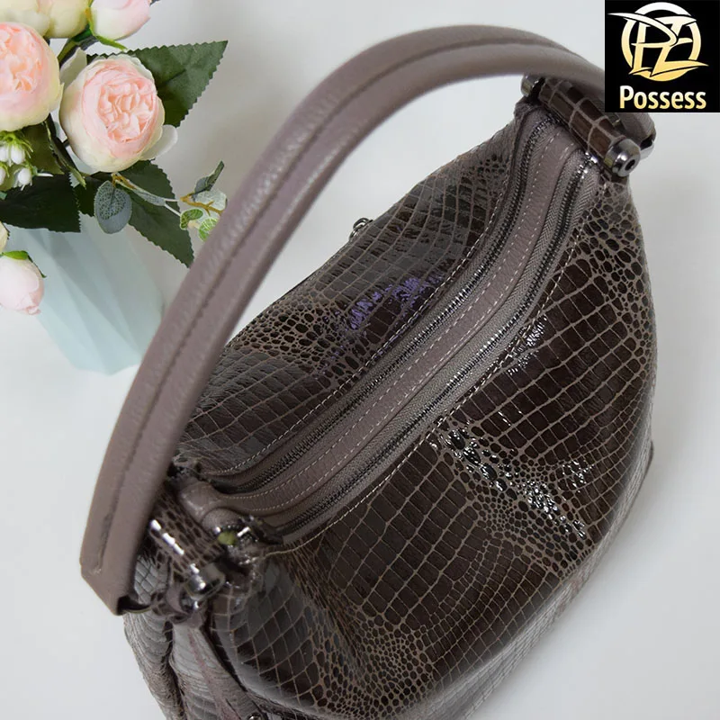 Women messenger bag genuine leather with laser processing T33 posess brand | Багаж и сумки