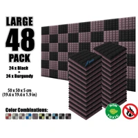 arrowzoom 48pcs 19 6 x 19 6 x 1 9 color combination hemisphere grid tile studio sound absorbing panel acoustic foam treatment