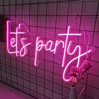 custom neon sign lets party neon sign wedding party bar pub outdoor indoor ins wall decor led neon sign home room decoration