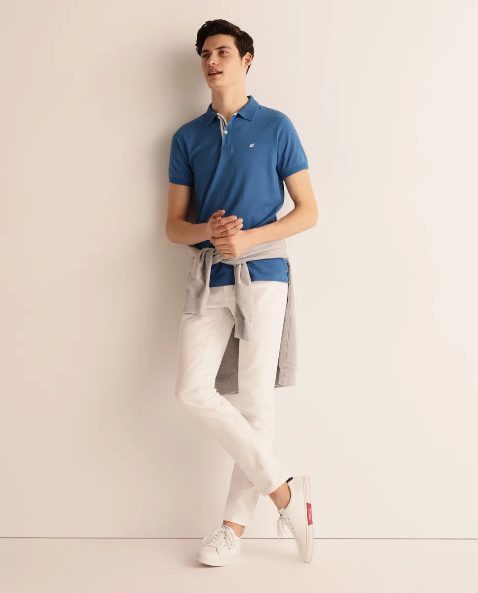 Men's Polo slim blue short sleeve | Спорт и развлечения