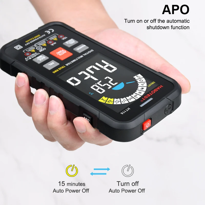 Professional Digital Multimeter Smart Multi Tester Auto Range TRMS AC DC Voltage Ohm HZ Capacitance Diode Live Continuity Meter |