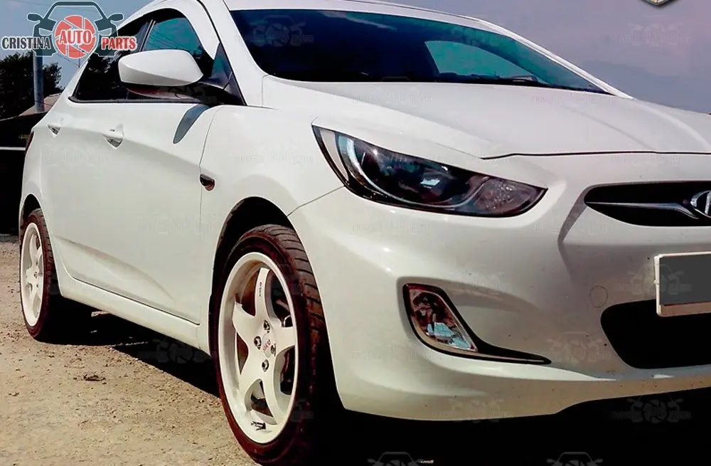 Брови для Hyundai Solaris 2010-2013 фар ресниц пластиковые молдинги декоративная отделка
