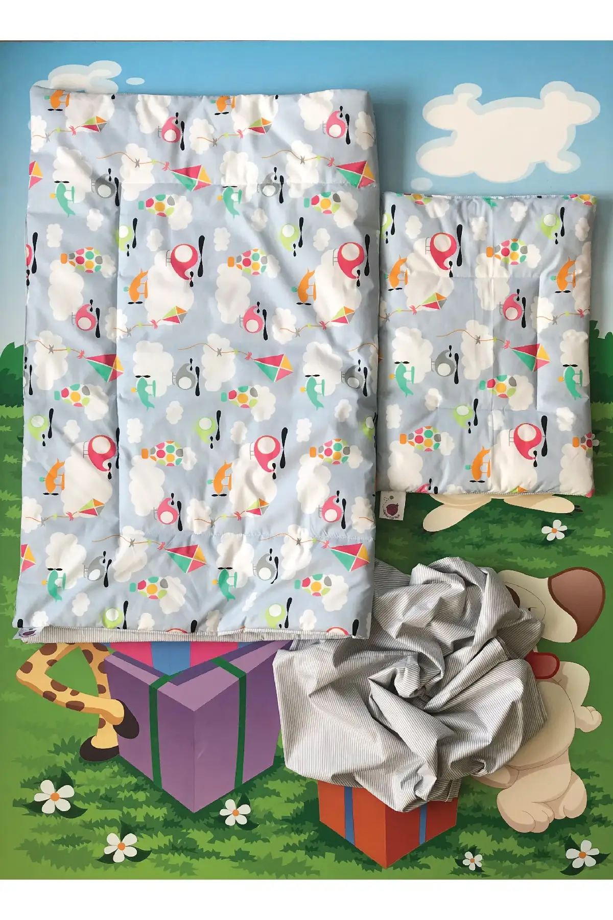 

100% Cotton Bed Set / 3 pcs - 1 Quilt 1 Pillow Case 1 Bed Linen