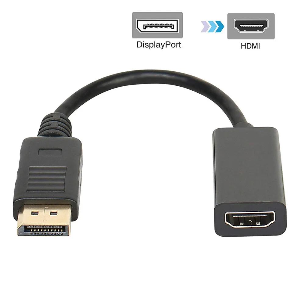 Конвертер Displayport в HDMI позолоченный переходник DP папа Мама с аудиоподдержкой 1080P