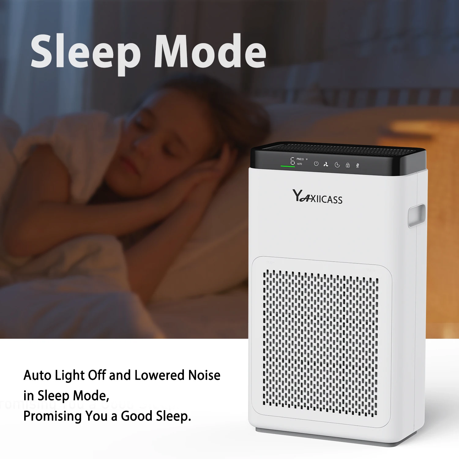YAXIICASS Smart Air Purifier WIFI Remote Control For Home 3-Layer HEPA Filters Cleaner Low Noise PM2.5 Removal | Бытовая техника