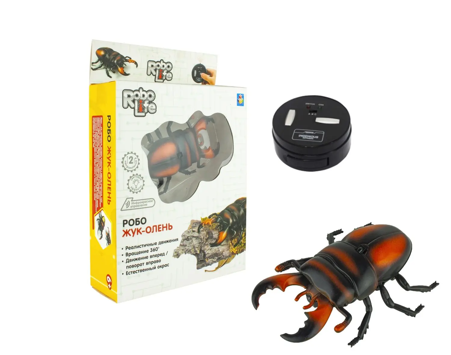 Игрушка 1toy Робо-Жук-Олень красный на ИК управлении с зарядкой от пульта | Игрушки