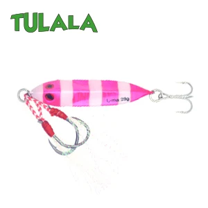 ZEBRA PINK Tulala литого металла 15/25/40g джиговая блесна берег крючковый лов литья свинца рыбы морского окуня Рыбалка на щуку Приманка снасти Wobbers жесткая приманка - Цвет: ZEBRA PINK