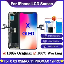 Original GX Soft OLED LCD For iPhone X Pantalla Display Screen Replacement OEM For iPhone 11 Ecran X XR XS Max 12 Pro Display