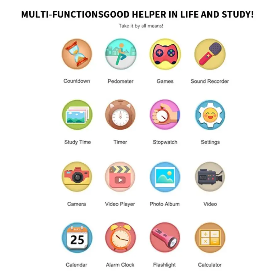 

Y90 1.54" Full Touch Children's Smart Watch Game Music Pedometer Child Watch Dual Camera Calculator Alarm Clock Kids Smartwatch