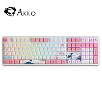 akko108 key gaming rgb mechanical keyboard osa profile pbt japanese keycaps hot swap blossom girl gift cute for computer laptop