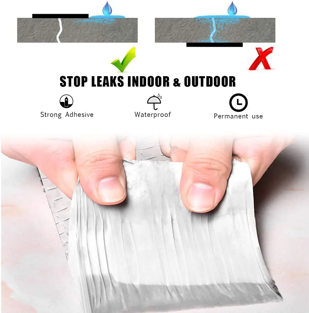 

Super Waterproof Magic Tape Aluminium Foil Seal Patch Tape Multi Use Repair for HVAC Ducts Pipes Crack Metal RV Awning Roof Leak
