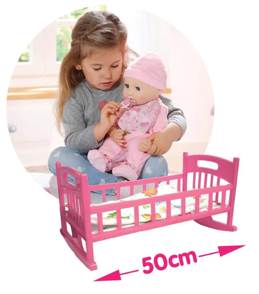 Кроватка Колыбельная Для Куклы с Бельем Большая 50см. Детская Мебель для Кукол