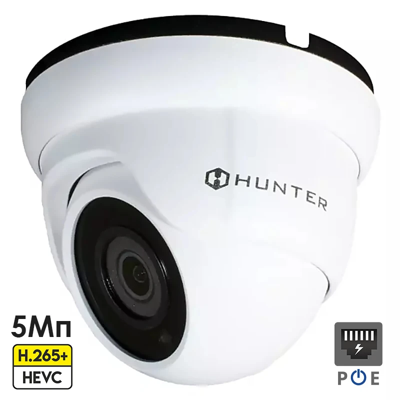 IP камера видеонаблюдения 5Mп Hunter HN-VD35IRPSe (2.8) POE IP67 купольная антивандальная P2P