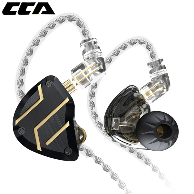 CCA C10 Pro 1DD 4BA привод гарнитура Гибридный Technolory наушники 0 75 мм 2Pin Hi Fi регулятор баса