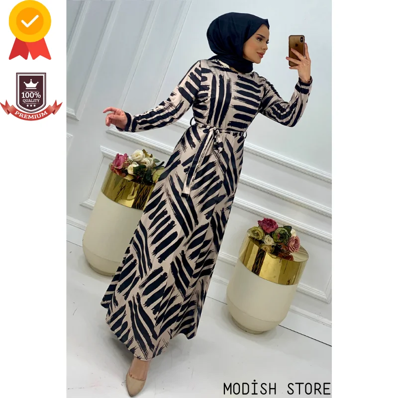 Лайкра вискозной ткани | Нового сезона | Женское длинное мусульманское платье Дубай Абая для женщин мусульманской одежды Турция ислама