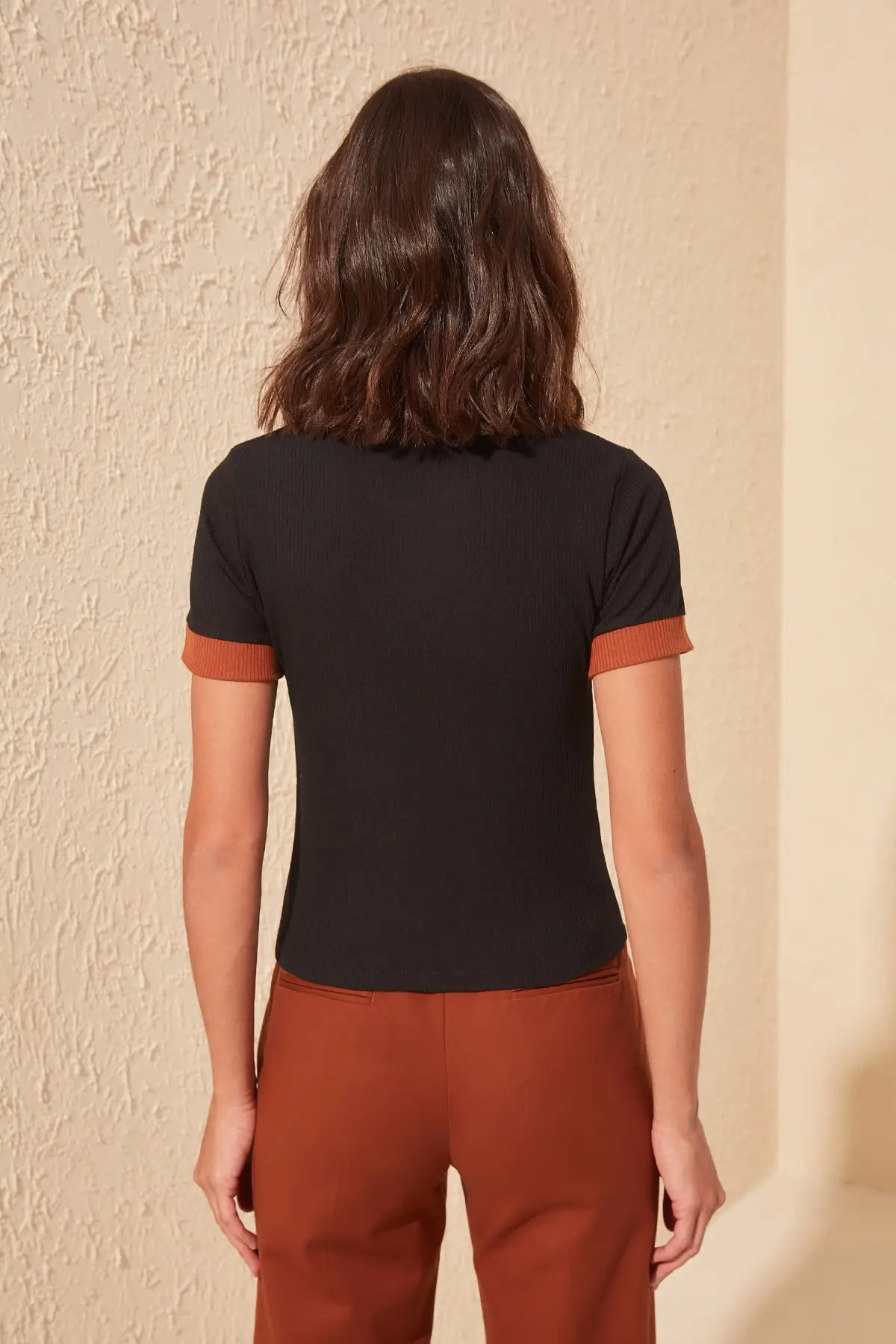 Черная трикотажная блузка TWOAW20BZ0186|Блузки| |