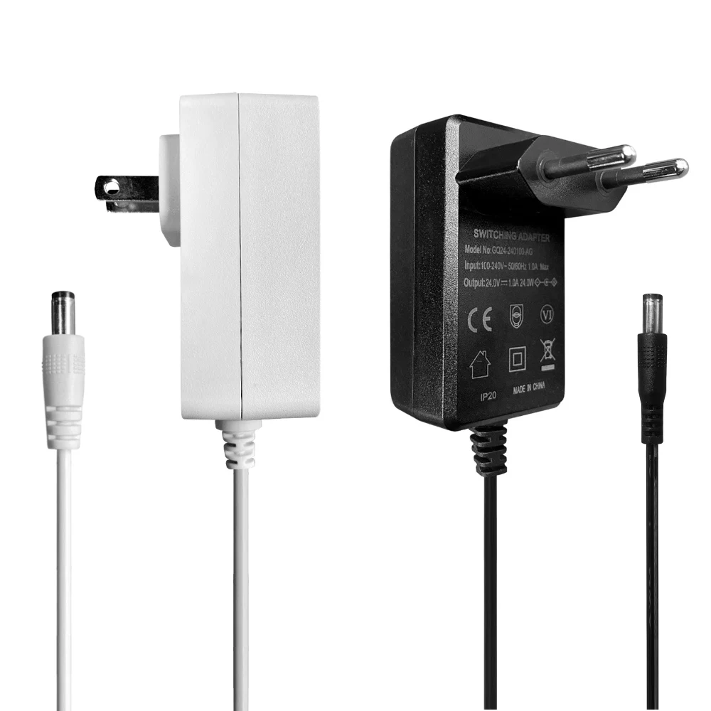 

UL Listed High Quality DC 12V 24V Power Adapter Supply White/Black Color DC5.5mm Wall Plug 100-240V 50/60Hz 12W 24W 36W 48W