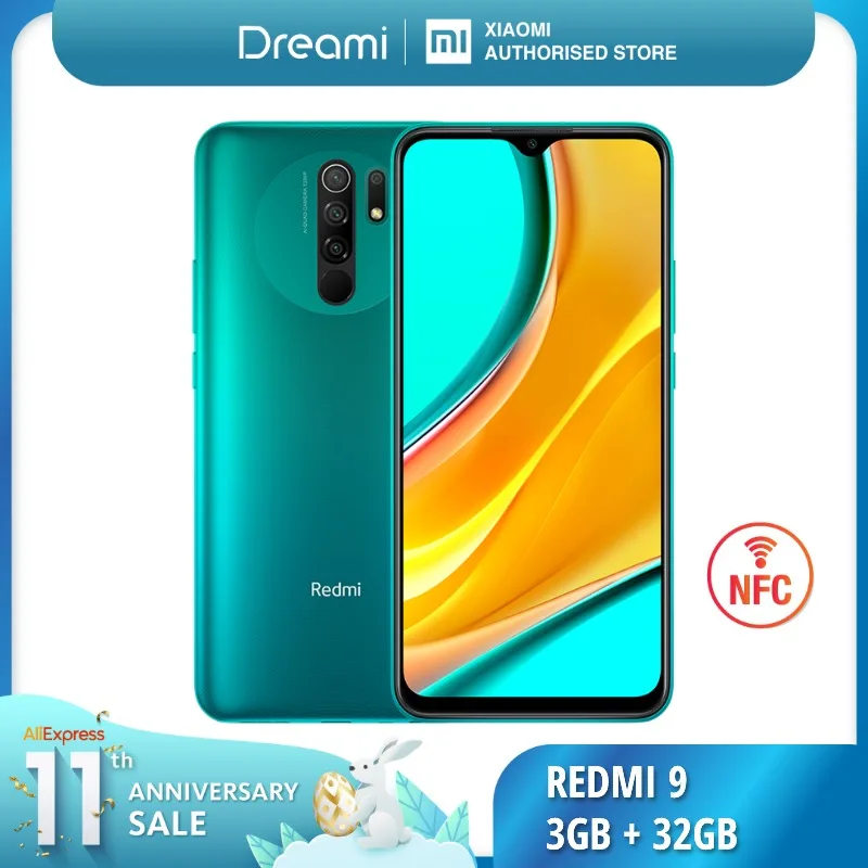 Глобальная версия Xiaomi Redmi 9 32 Гб ПЗУ 3 ГБ ОЗУ (абсолютно новый/запечатанный) redmi9