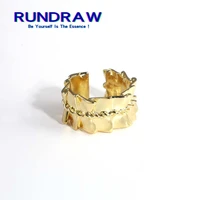 rundraw fashion women men zinc alloy irregular ring opening adjustable rings for female party engagement gift jewelry