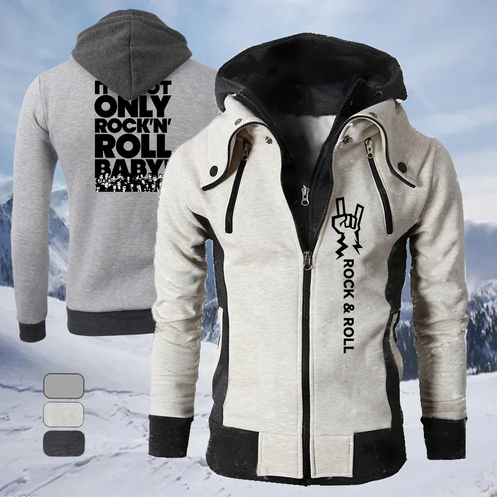 

Мужская зимняя куртка, теплая ветрозащитная флисовая куртка с высоким воротником, одежда, спортивные толстовки с капюшоном и боковым карма...