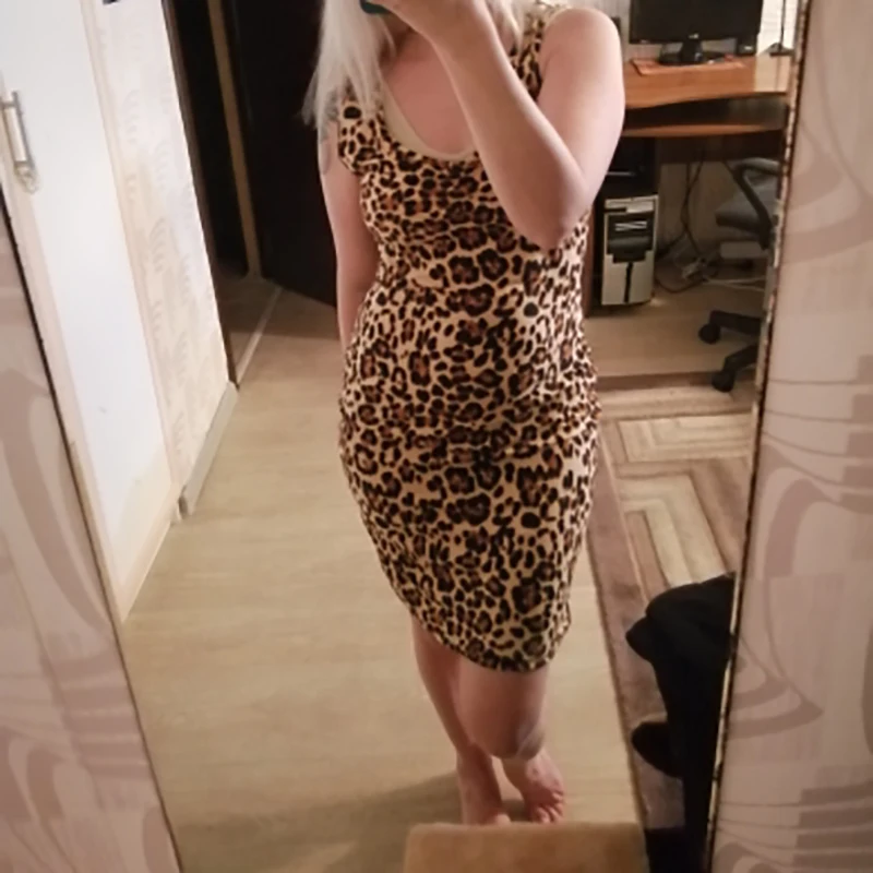 Женское мини-платье с леопардовым принтом облегающие элегантные вечерние платья