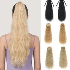 Черные синтетические волосы XQ, термостойкие прямые волосы с конским хвостом, искусственные волосы для наращивания волос, женский парик с конским хвостом