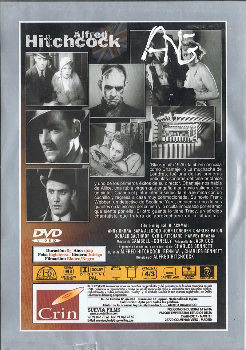 Шантаж (девушка Лондон). Альфреда Хичкока. Dvd |