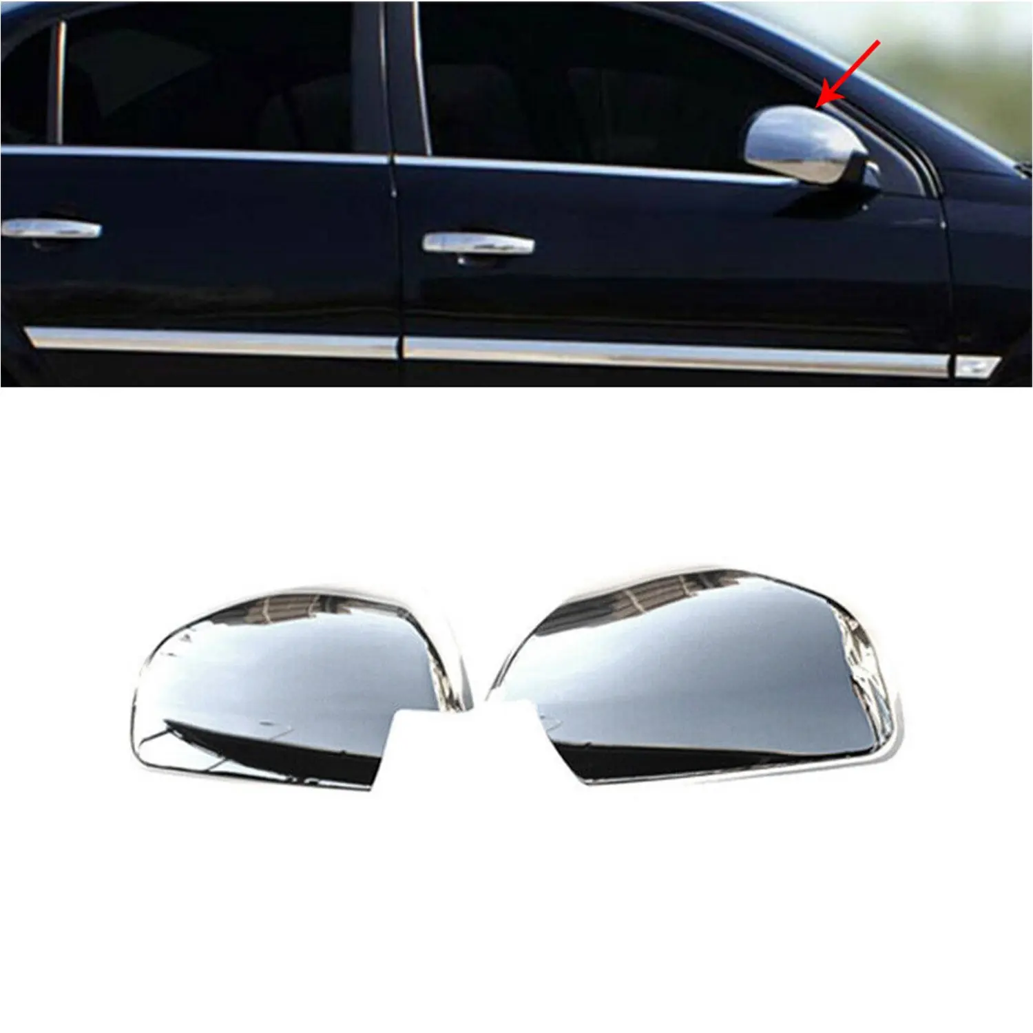 

Opel Vectra C Chrome Mirror Cover 2 Piece Stainless Steel (2002-2008)