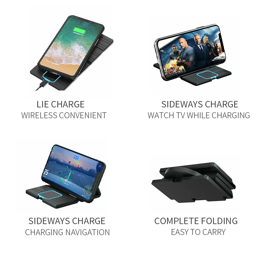 QI Беспроводное зарядное устройство для телефона регулируемый коврик быстрой