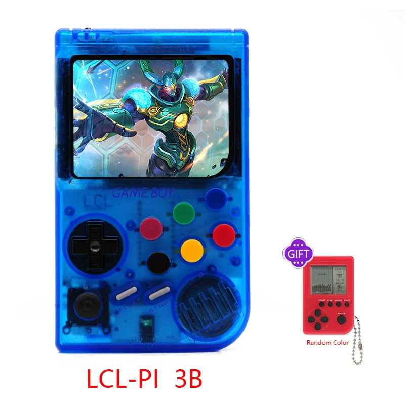 Blue transparent 3B Новинка 2,0, ретро LCL Pi Boy Raspberry Pi для игры для мальчиков, видео игровая консоль, портативная Классическая портативная игровая приставка Raspberry Pi 3B/A - Цвет: Blue transparent 3B