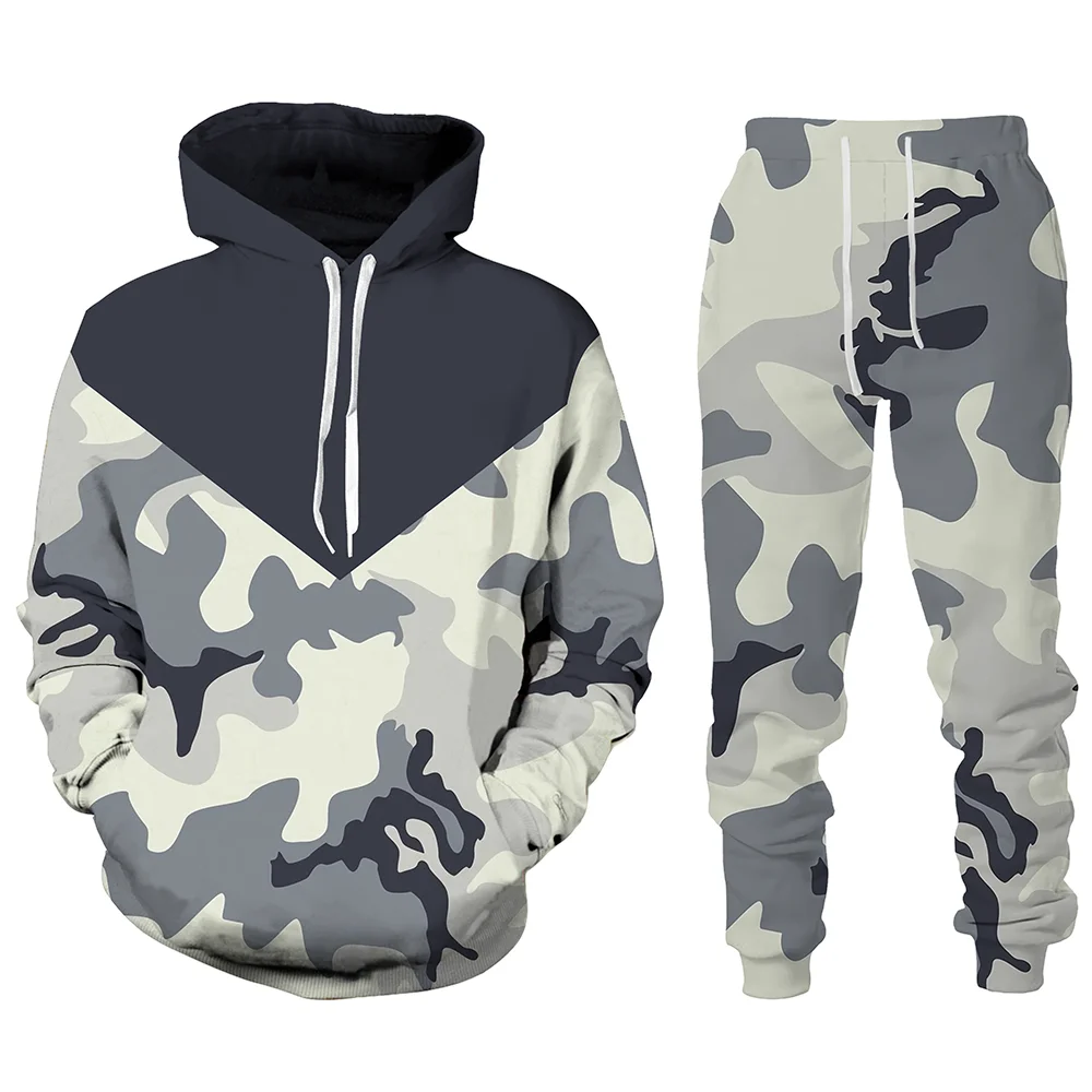 

2 шт./комплект, мужские толстовки с капюшоном и брюки с 3D-принтом