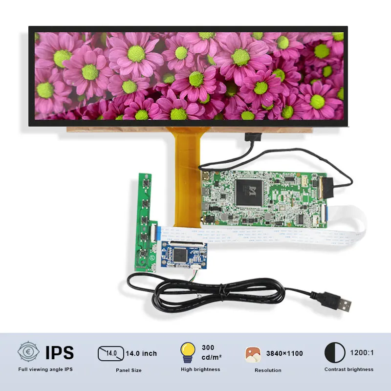 

Оригинальные BOE NV140XTM-N52 14 дюймов светодиодные панели труба из углеродистого волокна 3k IPS тонкий ЖК-дисплей 3840*1100 ЖК-дисплей с ПИД Для H-DMI плата...