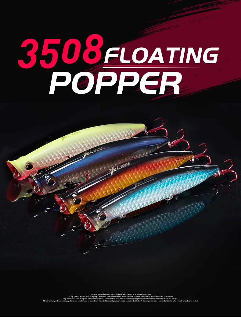 Kingdom Fishing Приманка Topwater приманка поппер 123 мм 18,5 г, 110 мм 12,8 г, 90 мм 7,5 г жесткая приманка искусственная приманка плавающая приманка модель 3508