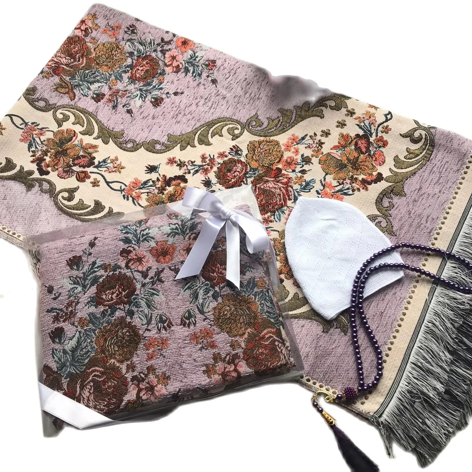 Мусульманский молитвенный коврик сейджада янамаз куфи жемчужный Розарий тасбей