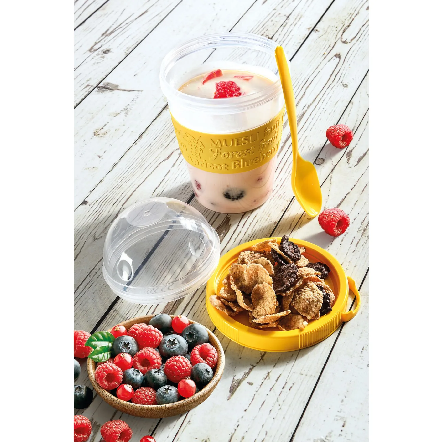 

Take'n Go Yogurt Container with Spoon and Lid Carry in Your Green Bag