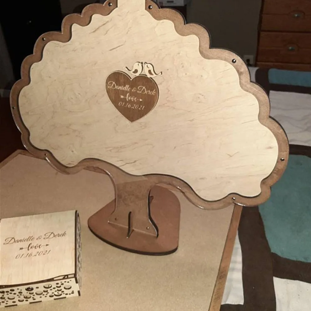 Дерево Тема любовь птицы свадебный замок Гостевая книга Свадебная коробка