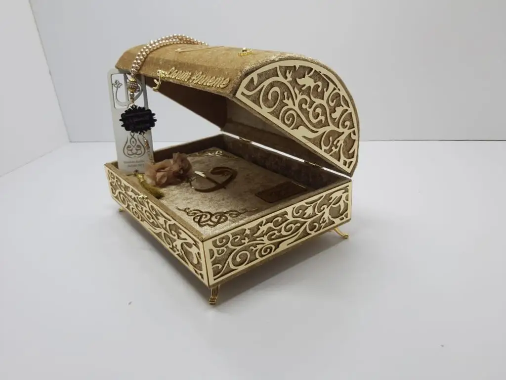 Large Size Luxury Quran Set Velvet Gold Color Quran