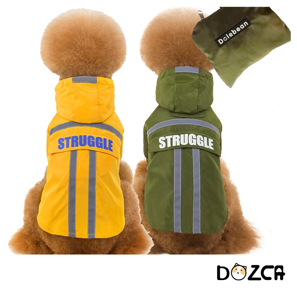 Складной дождевик для собак светоотражающая полоска водонепроницаемое пальто