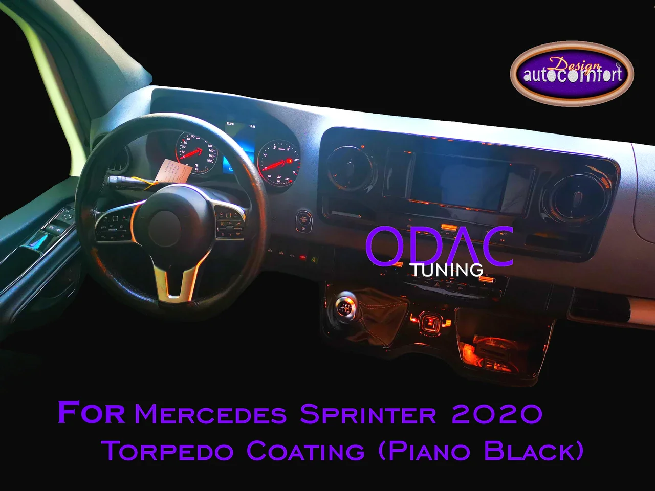 

For Mercedes Sprinter 2020 New W907 - ODAC, Interior Stickers, Coating, Dashboard Kit, Torpedo Cover, Car Accessories, Trim