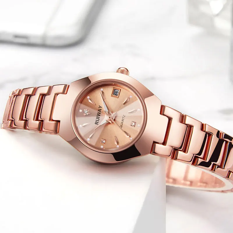 RUIWAY Classic Style Watch Elegant Design Couple Watch Girl Watch Steel Steel Fashion Watches