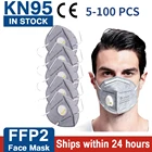 # A16 5 шт. FFP2 маска для взрослых Kn95 маски одноразовая маска для лица 5 слоев Ffp2mask ce с дыхательным клапаном маски Ffp3mask маска