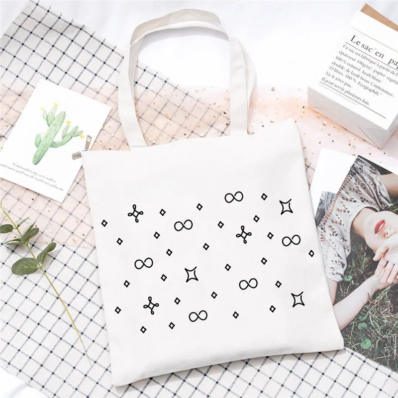 

KPOP Bangtan Boys 8th Anniversary MUSTER SOWOOZOO Anime Canvas Package Unisex Should Bags Zipper Tote Bag For Women SJB003