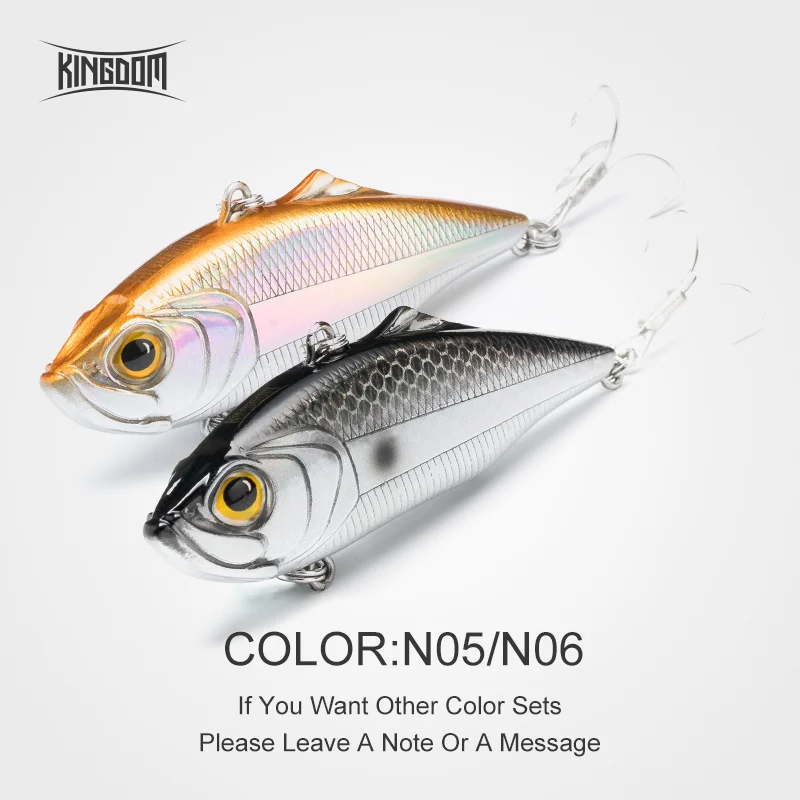 Kingdom Fishing Тонущая приманка VIB 75 мм 21,5 г/27,2 г, 60 мм 10,9 г/14,3 г жесткая приманка рыболовные снасти шесть цветов модель 5504 - Цвет: Color 05 06
