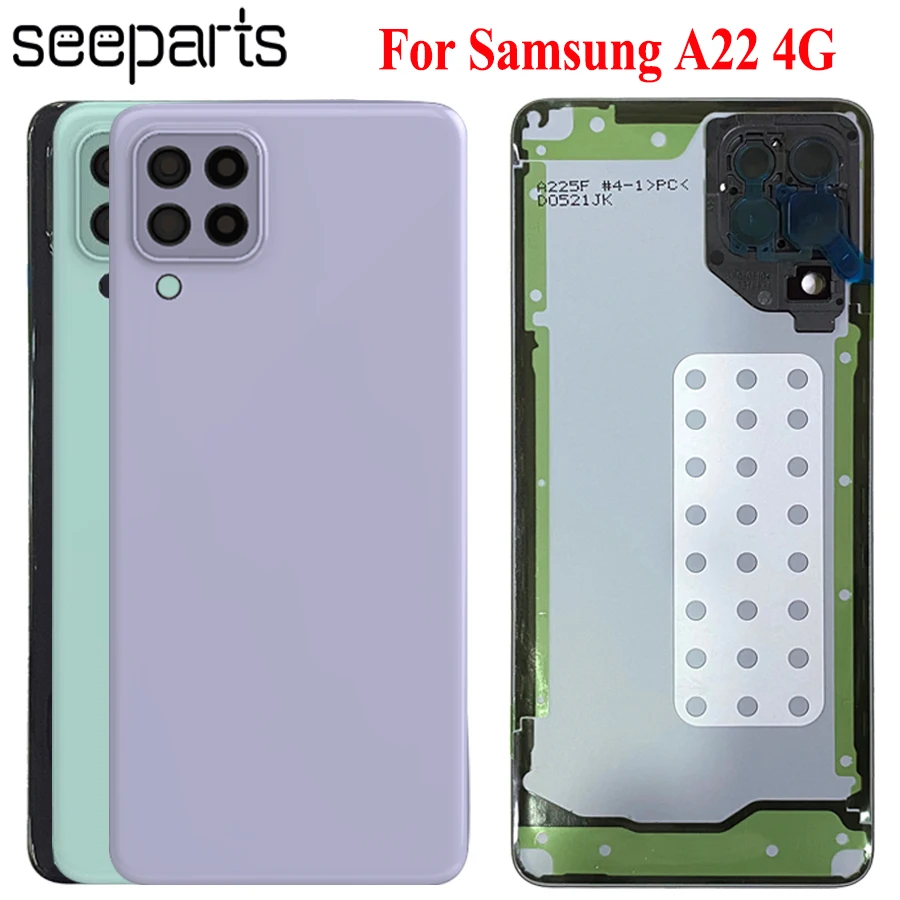 Задняя крышка батарейного отсека для Samsung Galaxy A22 4G задняя запасные части Крышка с
