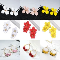 korean style cute metal earrings flower stud earrings for women 2019 fashion big sweet earring femme brinco jewelry gifts